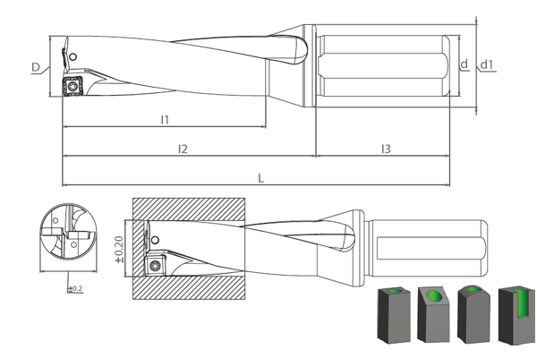 SDUM SOMT- 09T308 D4 U-DRILL Delik Delme ve İşleme Takımları