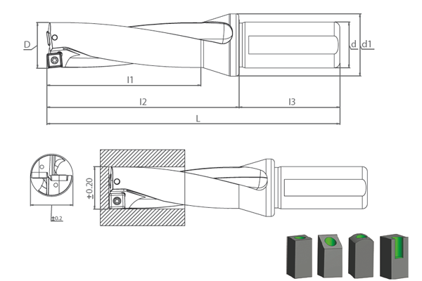 SDUM SPGT-07T308 D5 U-DRILL Delik Delme ve İşleme Takımları