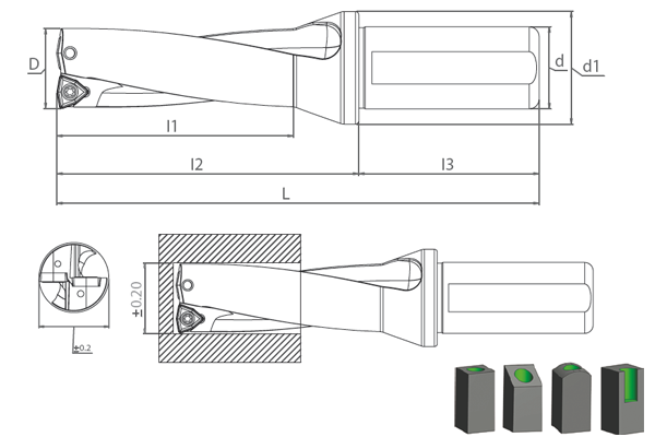 SDUM WCM-040208 D3 DRILL Delik Delme ve İşleme Takımları